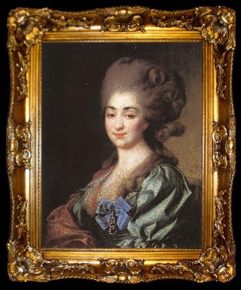 framed  Levitsky, Dmitry Portrait of Princess Praskovia Repnina, ta009-2